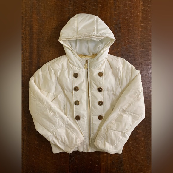 Baby Phat Size Large White Full Zip Puffer Jacket With Hood - Picture 11 of 11